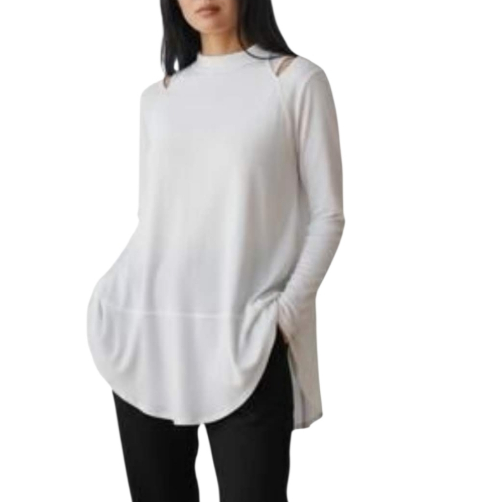 NWT Free People Downtown Girl White Cutout Knit Tunic Top S